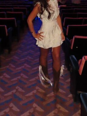 Selfie Leslie White Ruffled Mini Dress
